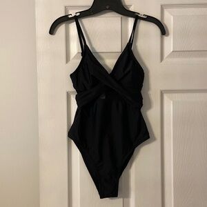 Lunabelle Swim one piece XS length 21” bust 22” adjustable stripes black color